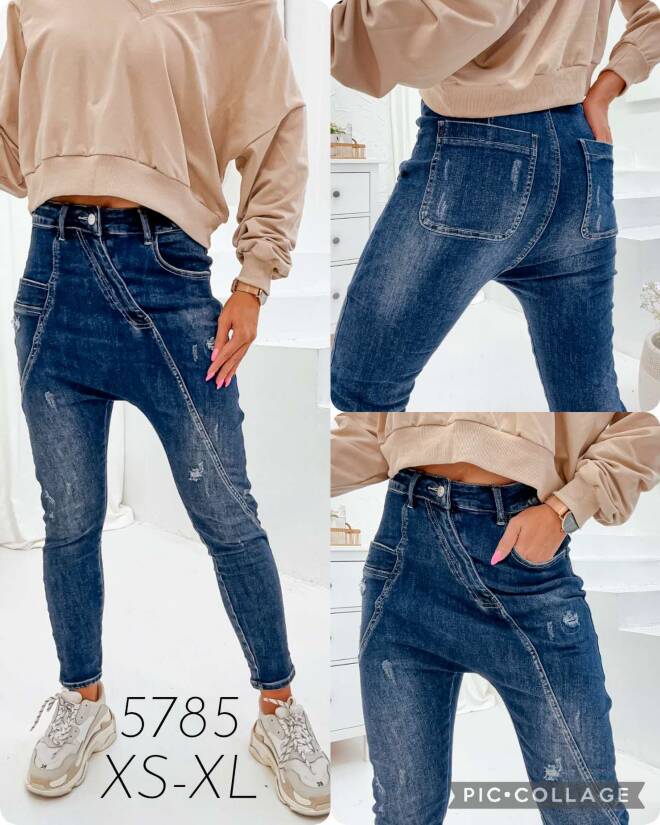 Jeansy damskie Roz XS-XL, 1 Kolor Paczka 12 szt