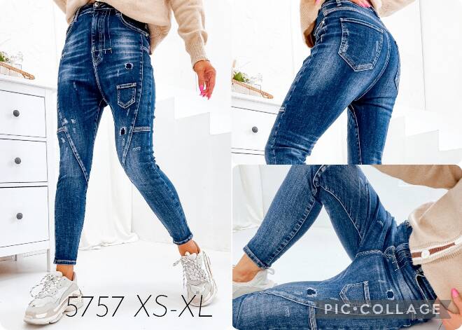 Jeansy damska Roz XS-XL, 1 kolor Paczka 12 szt
