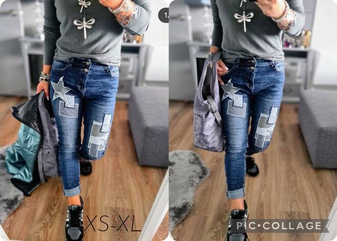 Jeansy damskie Roz XS-XL, 1 Kolor Paczka 12 szt