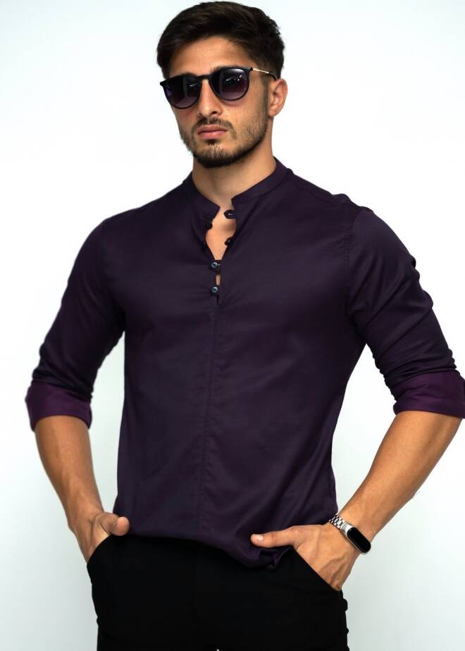 Koszula męska na długi rękaw (Turecka produkt) Roz M-3XL , 1 kolor Paczka 6 szt