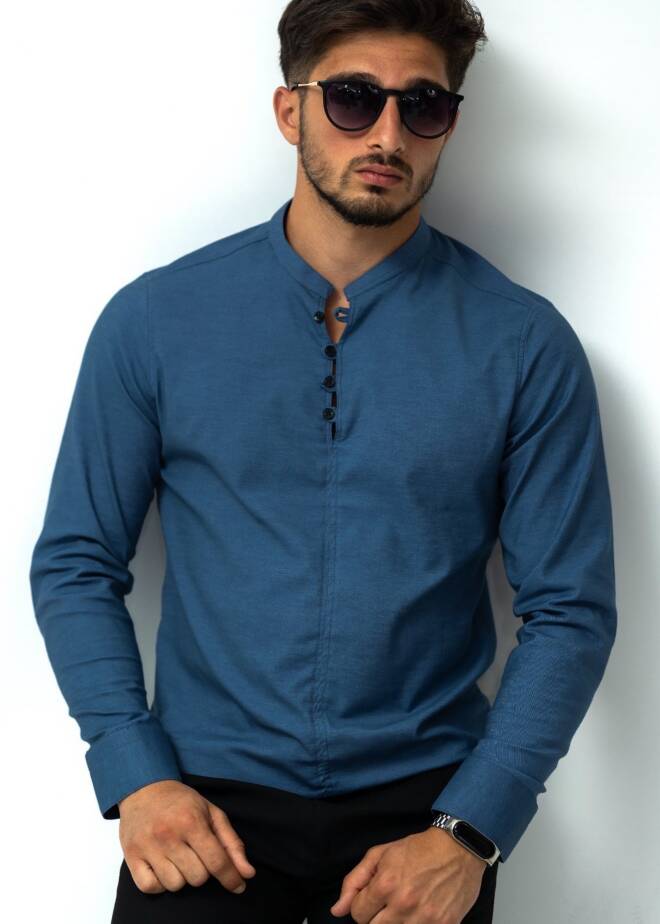 Koszula męska na długi rękaw (Turecka produkt) Roz M-3XL , 1 kolor Paczka 6 szt