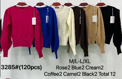 Swetry damskie Roz M/L-L/XL. Mix kolor Paczka 12szt