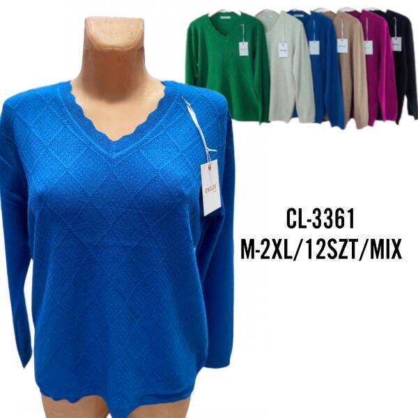 Swetry damskie Roz M-2XL. Mix kolor. Paczka 12szt