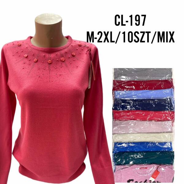 Swetry damskie Roz M-2XL. Mix kolor. Paczka 10szt