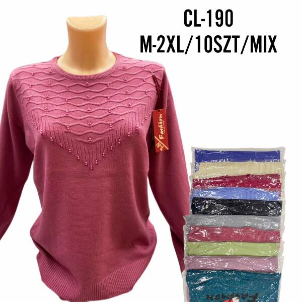 Swetry damskie Roz M-2XL. Mix kolor. Paczka 10szt