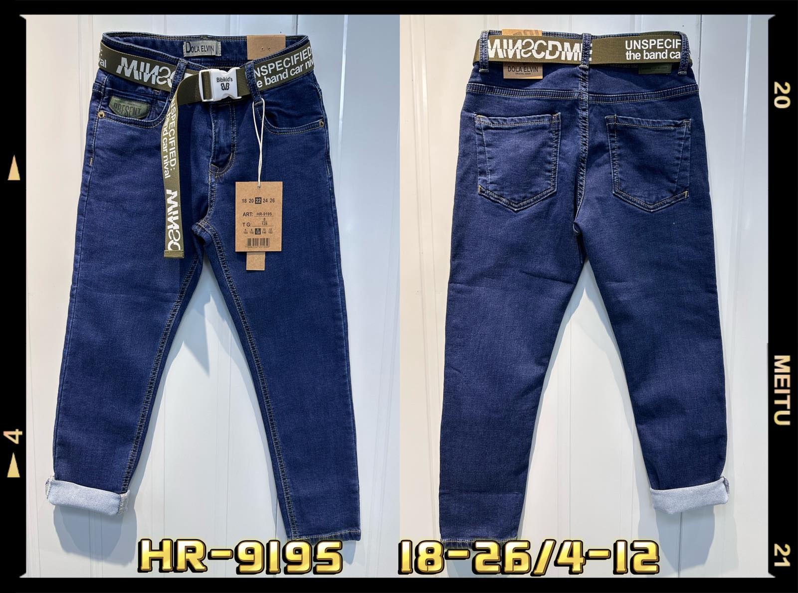 Spodnie  jeansowe  chłopięca Roz 18-26/4-12, 1 kolor Paczka 10 szt