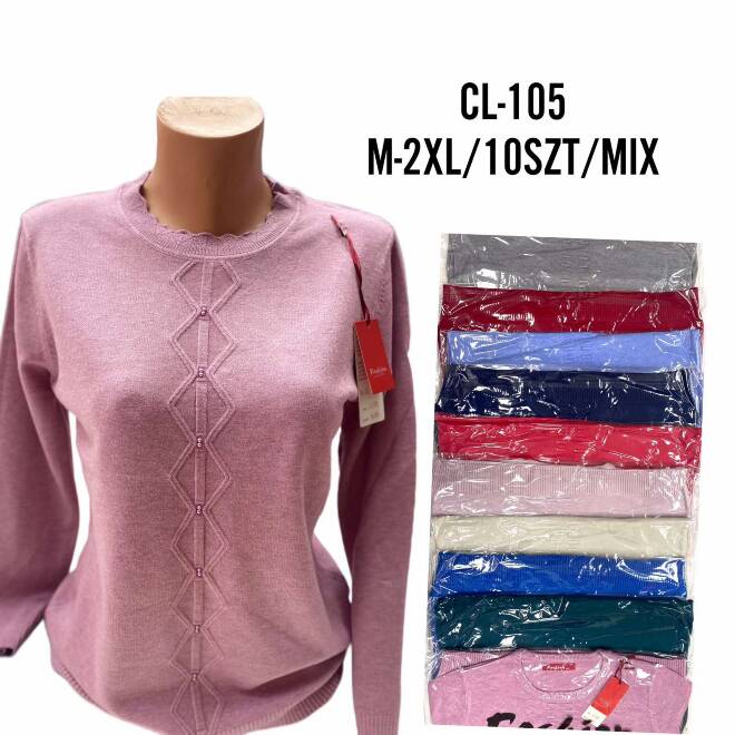 Sweter damski Roz M-2XL, Mix kolor Paczka 10 szt