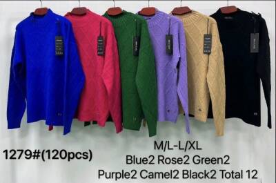 Swetry damskie Roz M/L-L/XL. Mix kolor Paczka 12szt