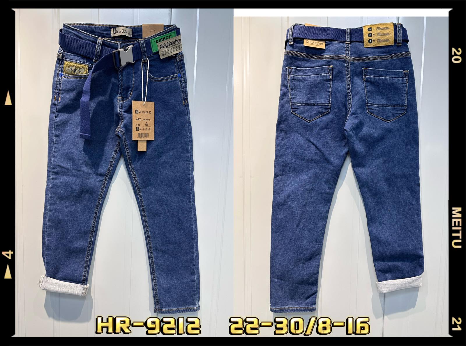 Spodnie  jeansowe  chłopięca Roz 22-30/8-16, 1 kolor Paczka 10 szt