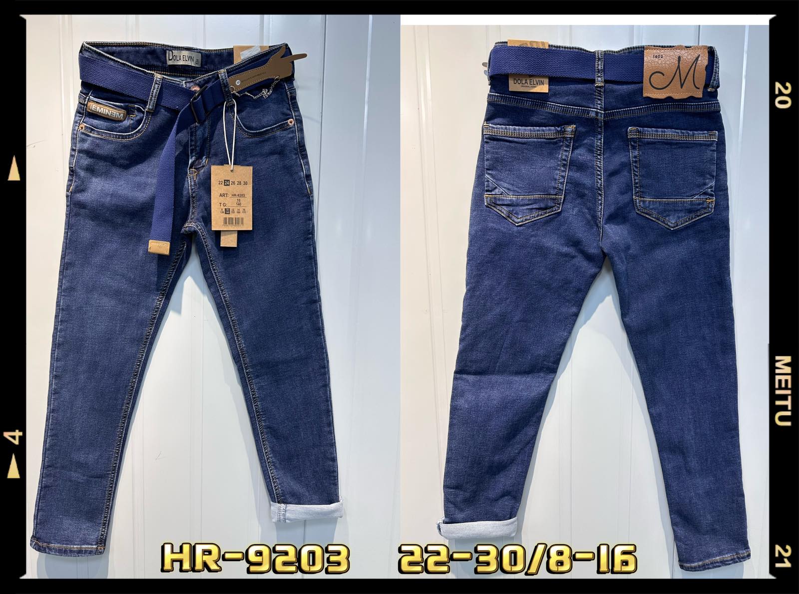 Spodnie  jeansowe  chłopięca Roz 24-30/8-16, 1 kolor Paczka 10 szt