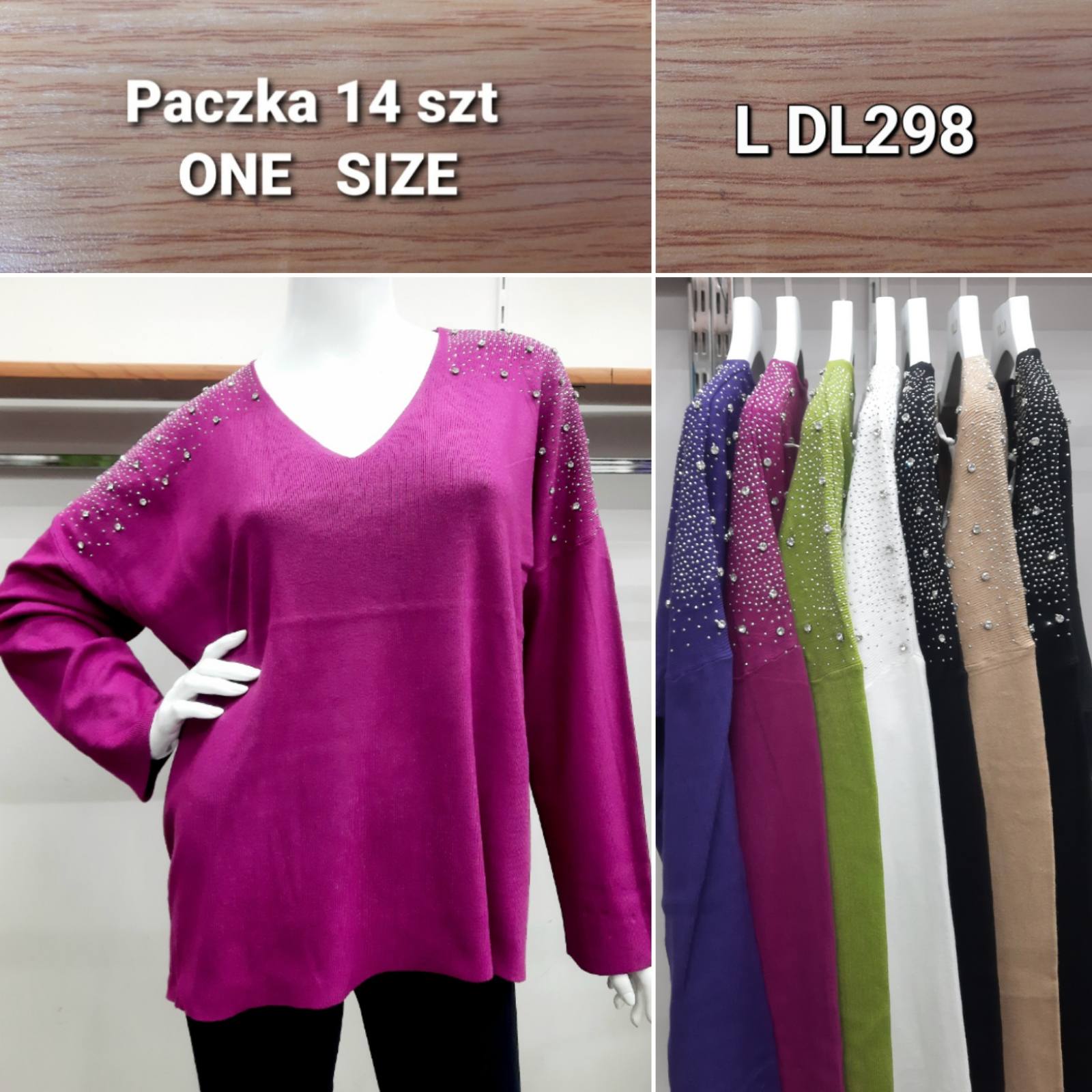 Swetry damskie Roz Standard, Mix kolor Paczka 14 szt