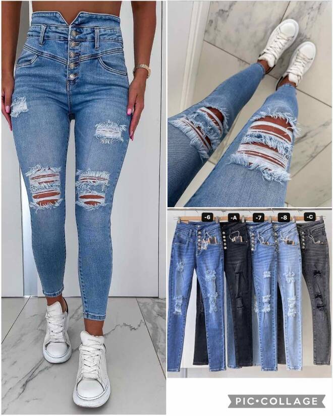 Jeansy damskie Roz Standard, 1 kolor Paczka 12 szt