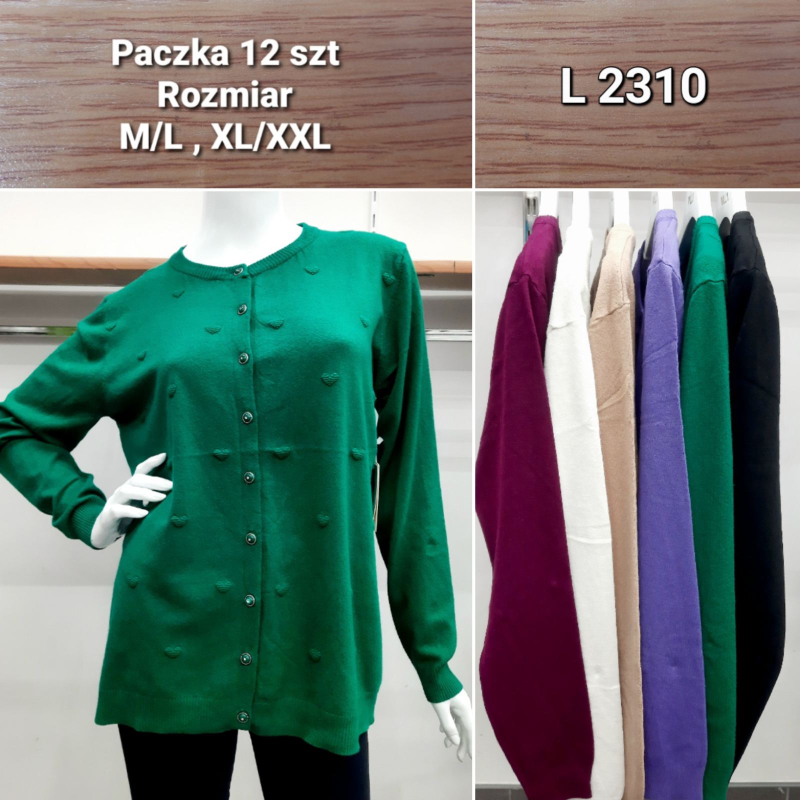 Swetry damskie Roz M/L.XL/2XL, Mix kolor Paczka 12szt