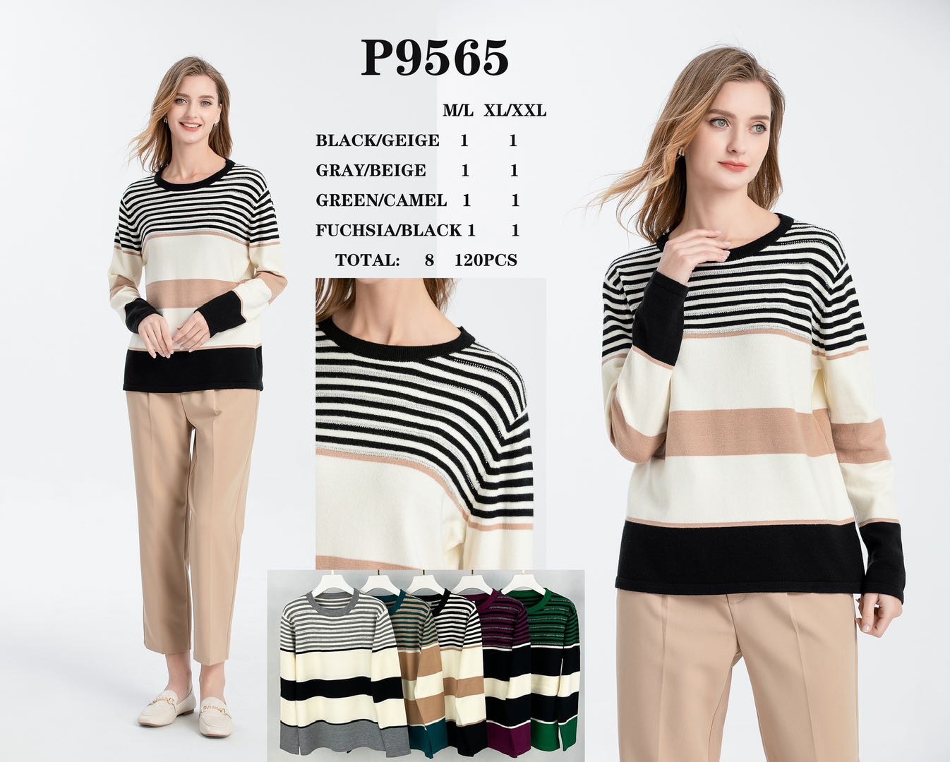 Swetry damskie Roz M/L.XL/2XL, Mix kolor Paczka 8szt