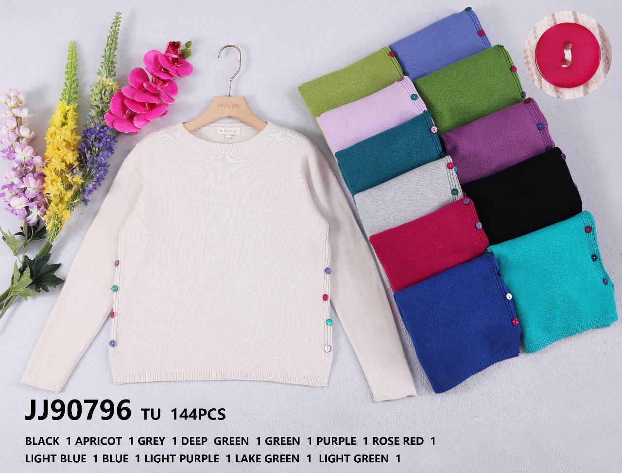 Swetry damska (Francja produkt) Roz Standard. Mix kolor, Paszka 12szt