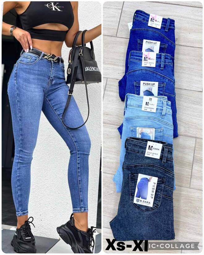 Jeansy damskie Roz XS-XL, 1 kolor Paczka 10 szt