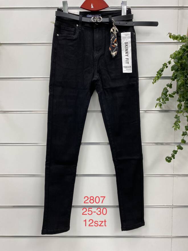 Jeansy Damskie Roz 25-30, 1 kolor Paczka 12 szt