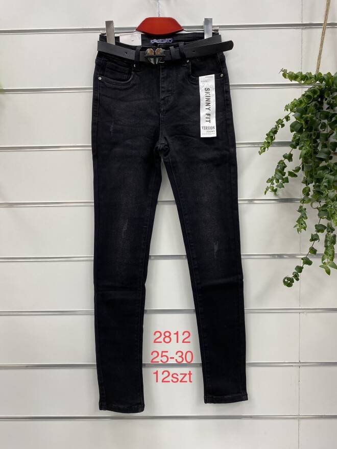 Jeansy Damskie Roz 25-30, 1 kolor Paczka 12 szt