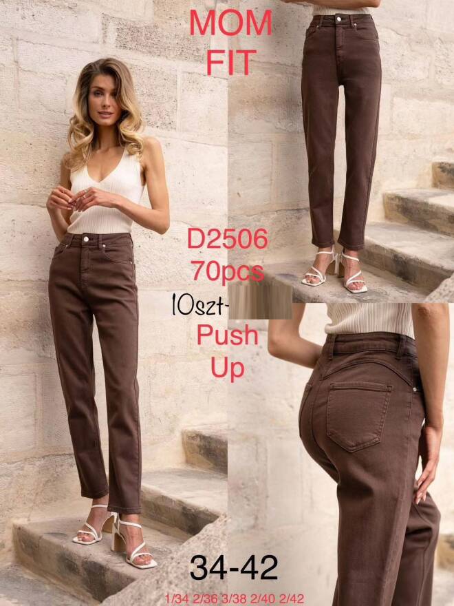 Jeansy damska Roz 34-42, 1 kolor Paczka 10 szt
