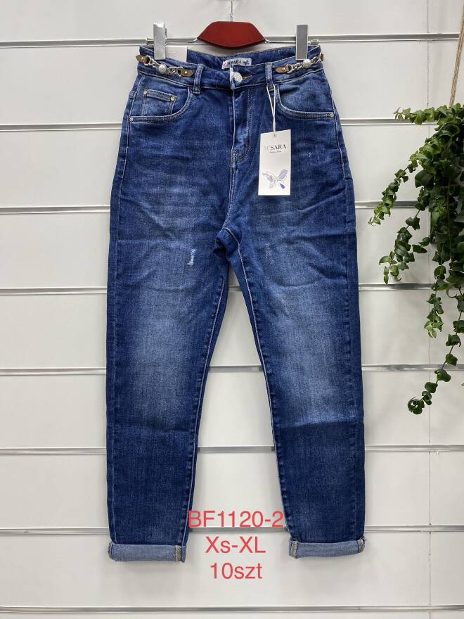 Jeansy Damskie Roz XS-XL, 1 kolor Paczka 10 szt