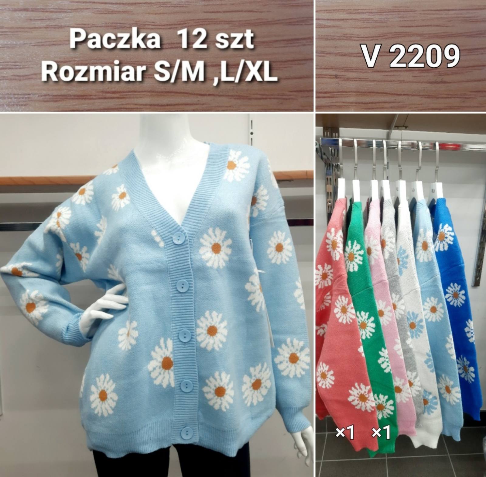 Swetry damskie Roz S/M.L/XL, Mix kolor Paczka 12szt