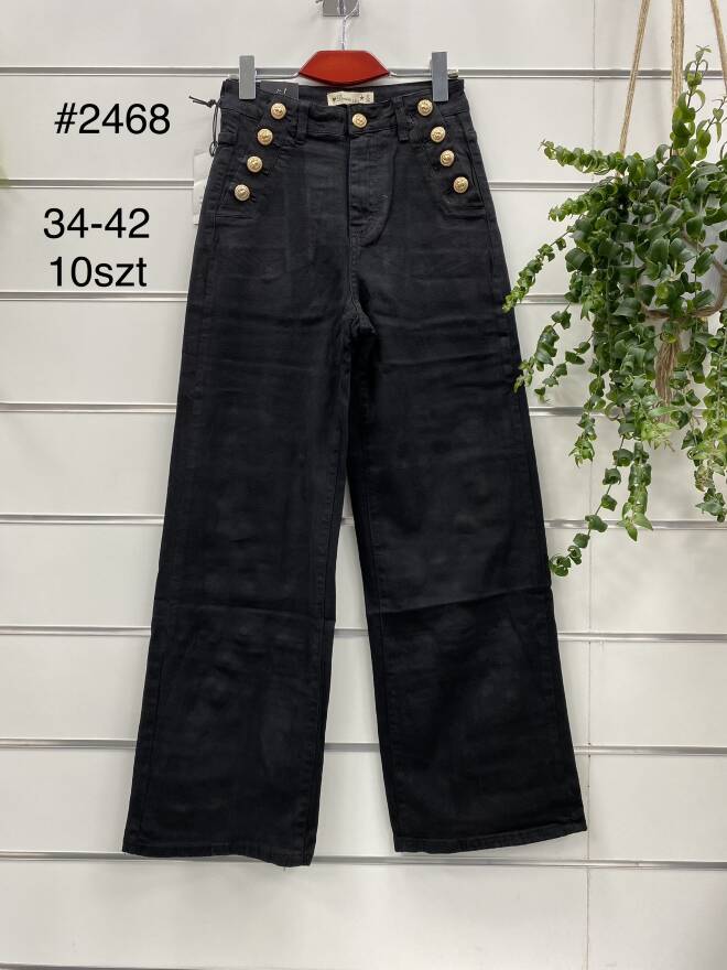 Jeansy Damskie Roz 34-42, 1 kolor Paczka 10 szt