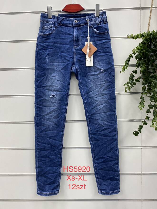 Jeansy Damskie Roz XS-XL, 1 kolor Paczka 12 szt