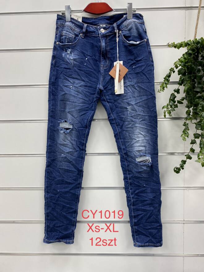 Jeansy Damskie Roz XS-XL, 1 kolor Paczka 12 szt