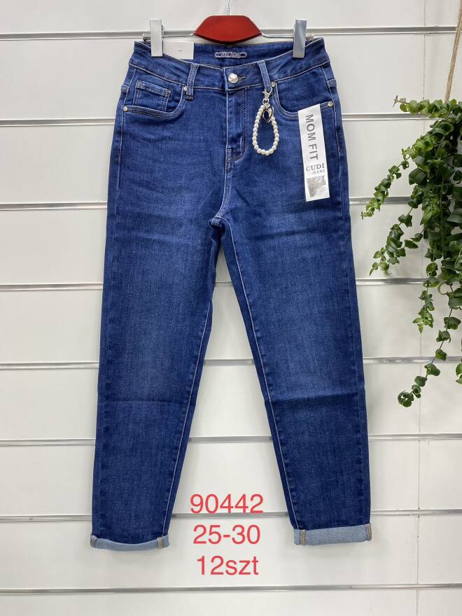 Jeansy Damskie Roz 25-30, 1 kolor Paczka 12 szt