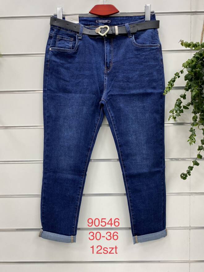 Jeansy Damskie Roz 30-36, 1 kolor Paczka 12 szt