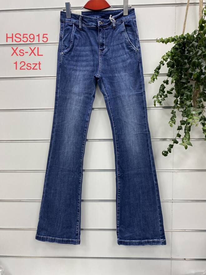 Jeansy Damskie Roz XS-XL, 1 kolor Paczka 12 szt