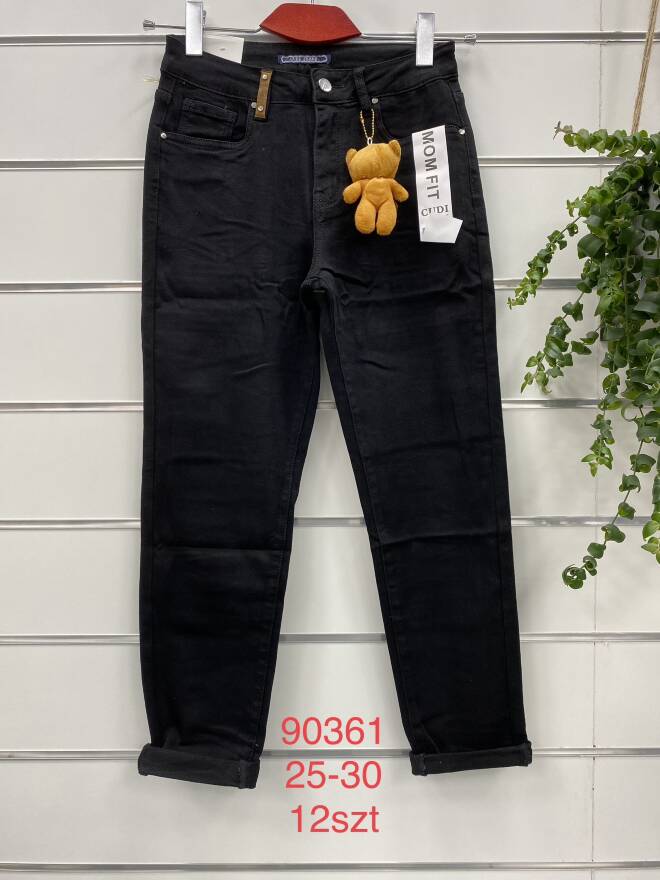 Jeansy Damskie Roz 25-30, 1 kolor Paczka 12 szt