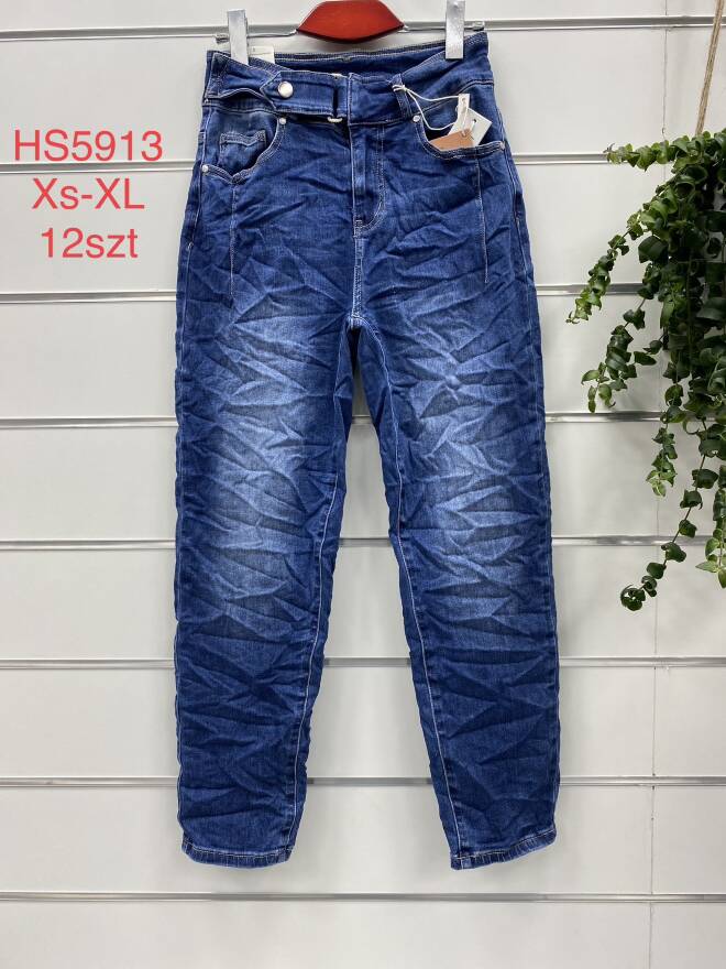 Jeansy Damskie Roz XS-XL, 1 kolor Paczka 12 szt