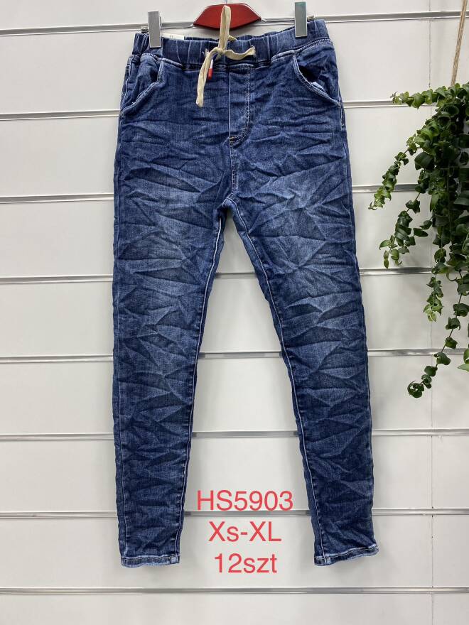 Jeansy Damskie Roz XS-XL, 1 kolor Paczka 12 szt