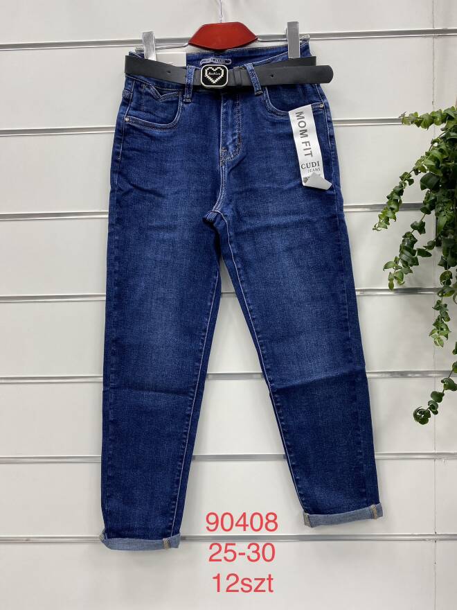 Jeansy Damskie Roz 25-30, 1 kolor Paczka 12 szt