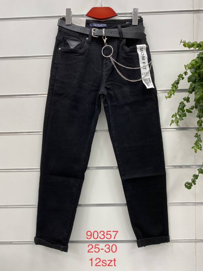 Jeansy Damskie Roz 25-30, 1 kolor Paczka 12 szt