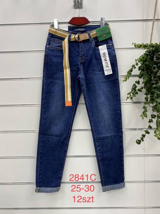 Jeansy Damskie Roz 25-30, 1 kolor Paczka 12 szt