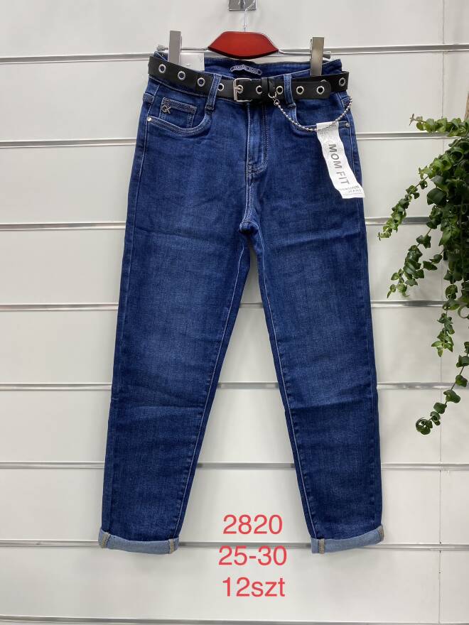 Jeansy Damskie Roz 25-30, 1 kolor Paczka 12 szt