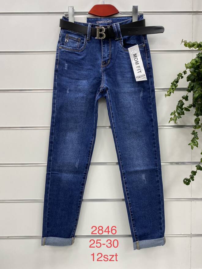 Jeansy Damskie Roz 25-30, 1 kolor Paczka 12 szt