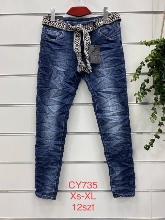 Jeansy Damskie Roz XS-XL, 1 kolor Paczka 12 szt