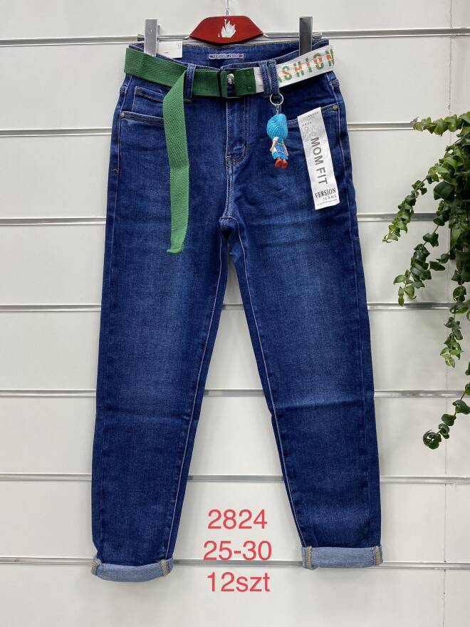 Jeansy Damskie Roz 25-30, 1 kolor Paczka 12 szt