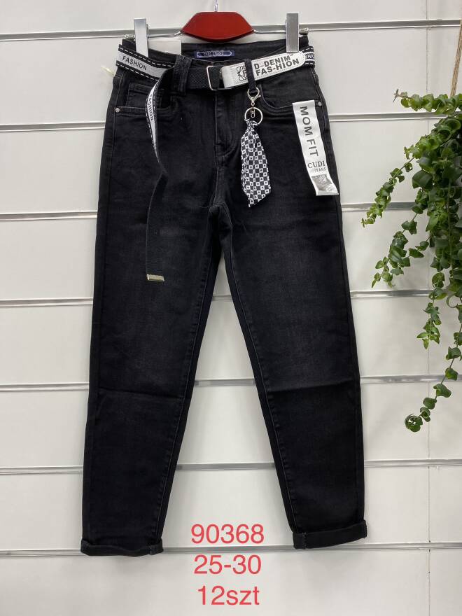 Jeansy Damskie Roz 25-30, 1 kolor Paczka 12 szt