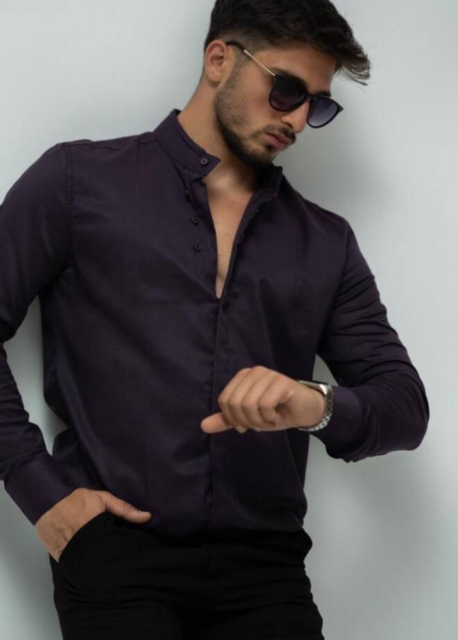 Koszule męskie na długi rękaw (Turecki produkt) Roz M-3XL, 1 kolor Paczka 6szt