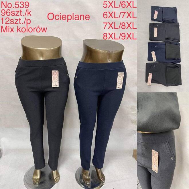 Spodnie ocieplane damskie Roz 5XL-9XL,  Mix kolor Paczka 12 szt