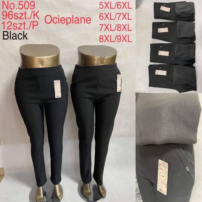 Spodnie ocieplane damskie Roz 5XL-9XL,  Mix kolor Paczka 12 szt