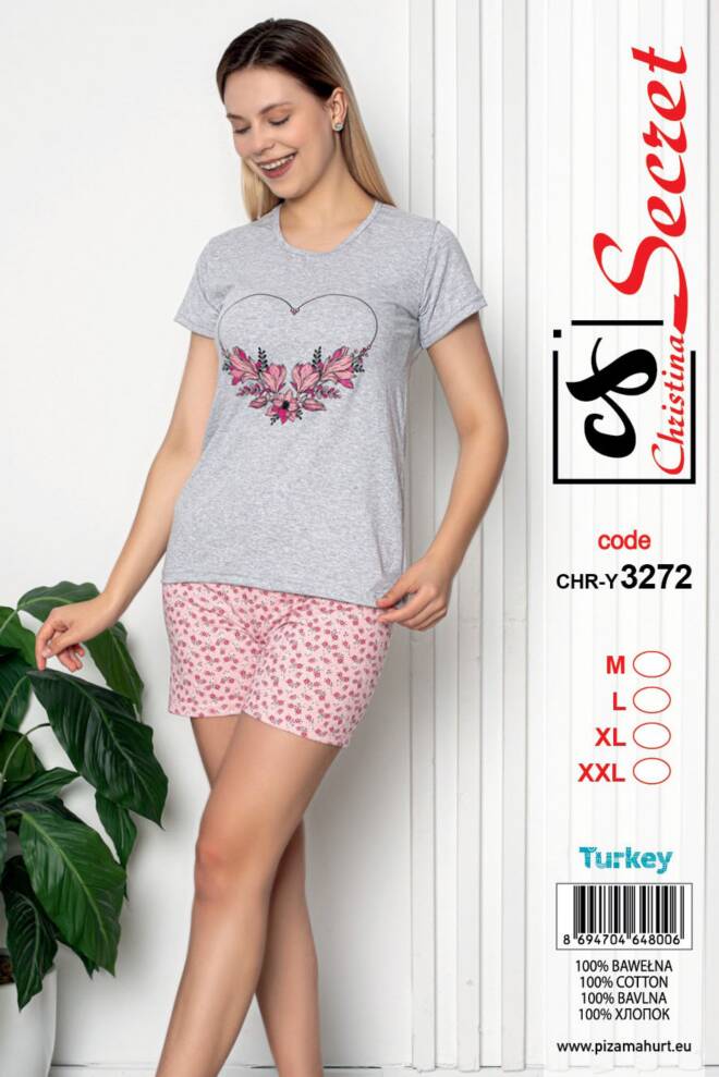 Piżama Damska  (Turecki produkt) Roz M-2XL,1 Kolor, Paszka 4 szt