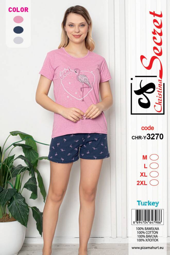 Piżama Damska  (Turecki produkt) Roz M-2XL,1 Kolor, Paszka 4 szt