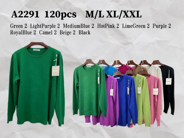 Swetry damskie Roz M/L.XL/XXL. Mix kolor .Paczka 12szt
