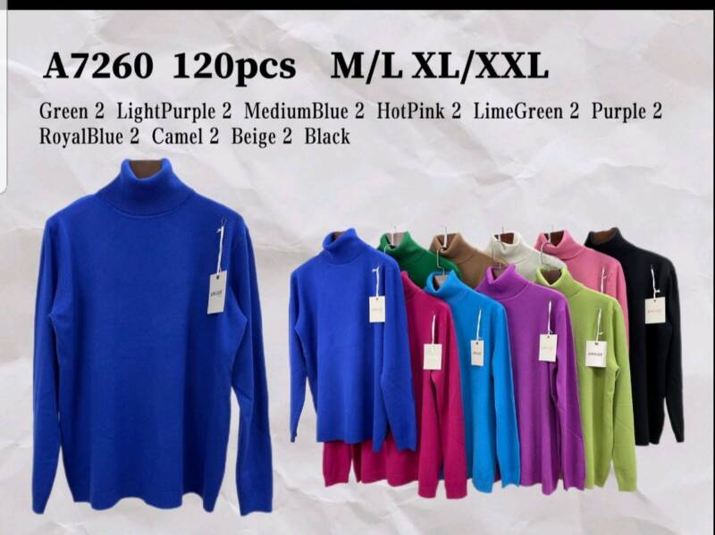 Swetry damskie Roz M/L.XL/2XL. Mix kolor Paczka 12szt