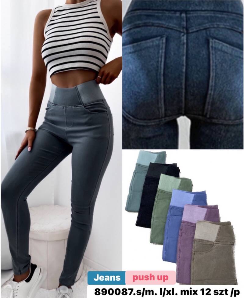Spodnie  jeans  damska .Roz S/M.L/XL. Mix  Kolor. Paszka 12szt.